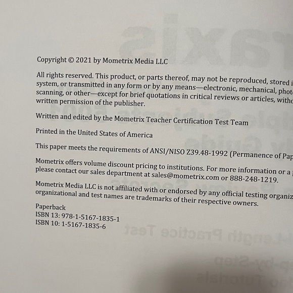 Mometrix Praxis Study Guide - Picture 4 of 5